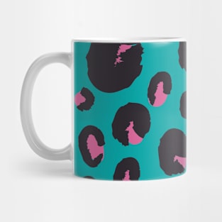 Pink on Teal Leopard Mug